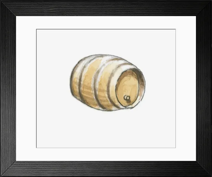 Framed Print : Illustration of barrel of wine Framed Print : Illustration of barrel of wine