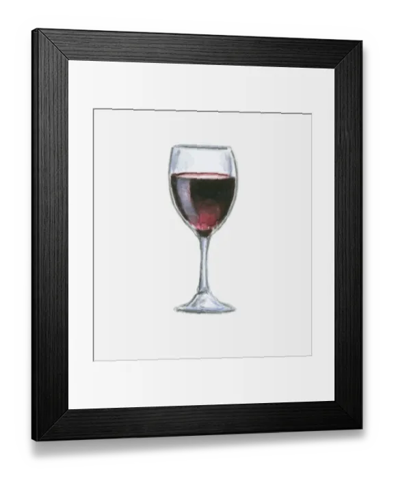 Framed Print : Illustration of a glass of red wine Framed Print : Illustration of a glass of red wine