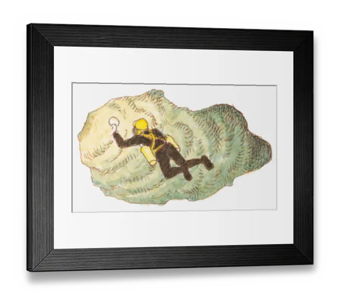 Framed Print : Illustration of a cave diver Framed Print : Illustration of a cave diver