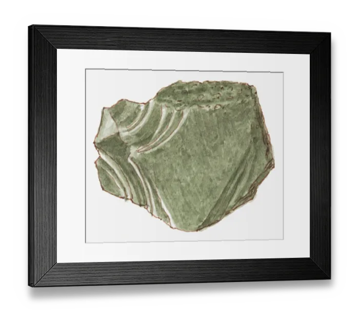 Framed Print : Illustration of obsidian in rough form Framed Print : Illustration of obsidian in rough form