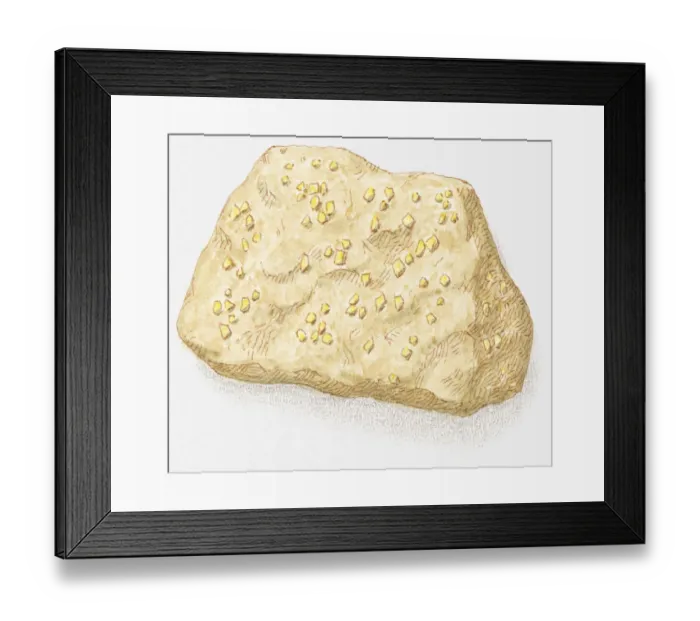 Framed Print : Illustration of quartz-porphyry