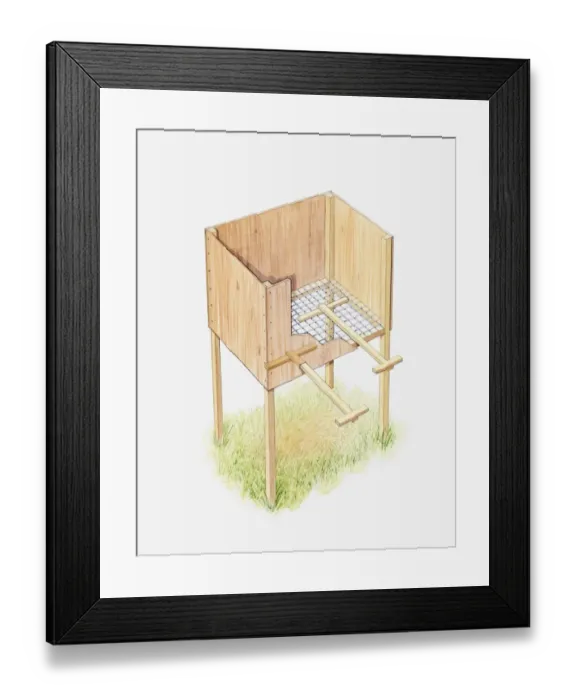 Framed Print : Cross section illustration of a home made wooden worm compost box Framed Print : Cross section illustration of a home made wooden worm compost box