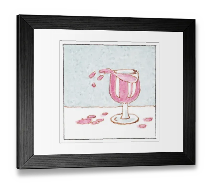 Framed Print : Illustration of red wine spilling out of wine glass on table Framed Print : Illustration of red wine spilling out of wine glass on table