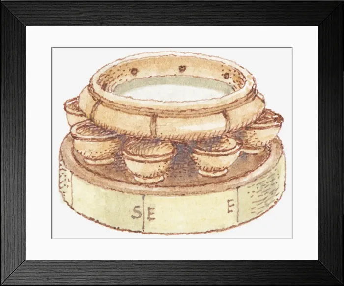 Framed Print : Illustration of ancient earthquake detector Framed Print : Illustration of ancient earthquake detector