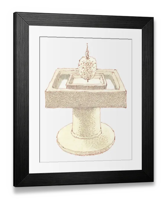 Framed Print : Illustration of Italian seismometer invented in 1751 Framed Print : Illustration of Italian seismometer invented in 1751