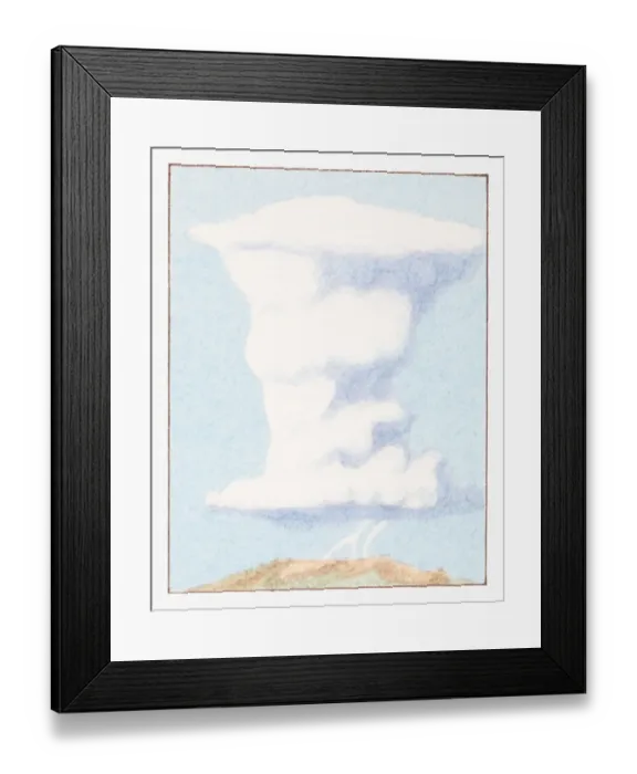 Framed Print : Illustration of cumulonimbus cloud with lightning Framed Print : Illustration of cumulonimbus cloud with lightning