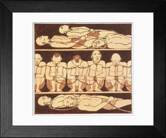 Framed Print : Illustration of slaves on slave ship