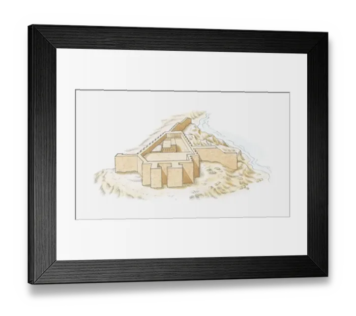 Framed Print : Illustration of fortress at Shalfak, Middle Nubia Framed Print : Illustration of fortress at Shalfak, Middle Nubia