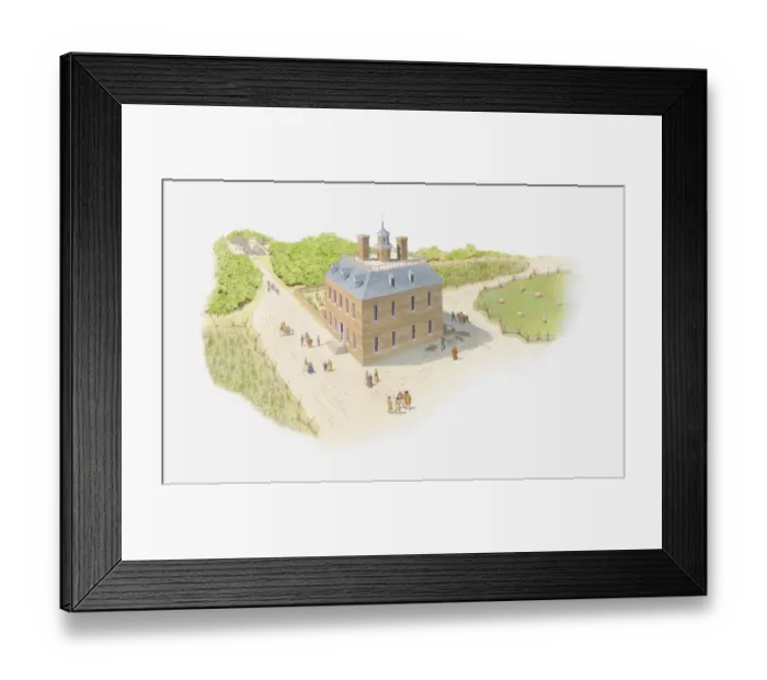 Framed Print : Illustration of North American Colonial settlement Framed Print : Illustration of North American Colonial settlement