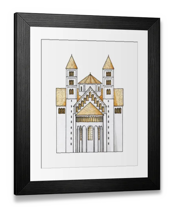 Framed Print : Illustration of Speyer Cathedral, Speyer, Germany Framed Print : Illustration of Speyer Cathedral, Speyer, Germany