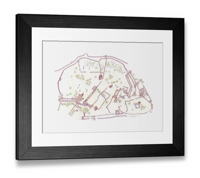 Framed Print : Illustration of Gonder imperial city in Ethiopia Framed Print : Illustration of Gonder imperial city in Ethiopia