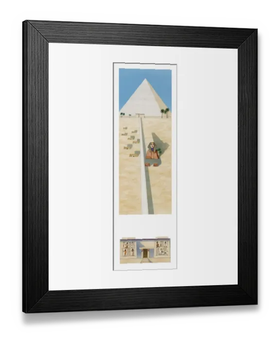 Framed Print : Illustration of the Pyramids of Gisa and the Sphinx in Ancient Egyptian times Framed Print : Illustration of the Pyramids of Gisa and the Sphinx in Ancient Egyptian times