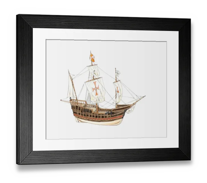 Framed Print : Illustration of Christopher Columbus ship, the Santa Maria