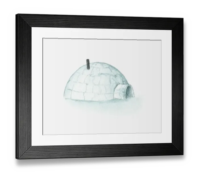 Framed Print : Illustration of pipe on top of igloo Framed Print : Illustration of pipe on top of igloo