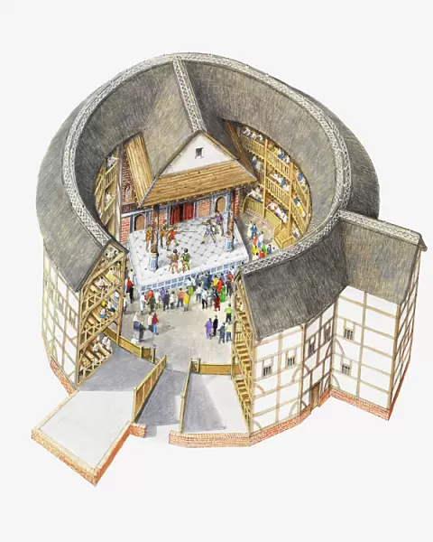 Illustration of Elizabethan theatre