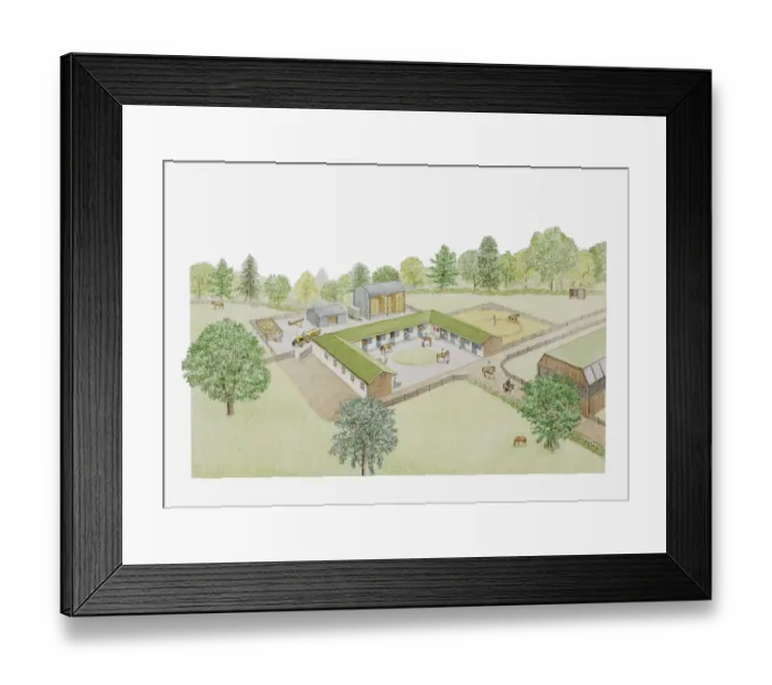 Framed Print : Illustration of riding stables Framed Print : Illustration of riding stables