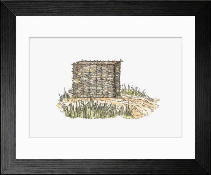 Framed Print : Illustration of grass shelter typical found in Nile valley of ancient Egypt Framed Print : Illustration of grass shelter typical found in Nile valley of ancient Egypt
