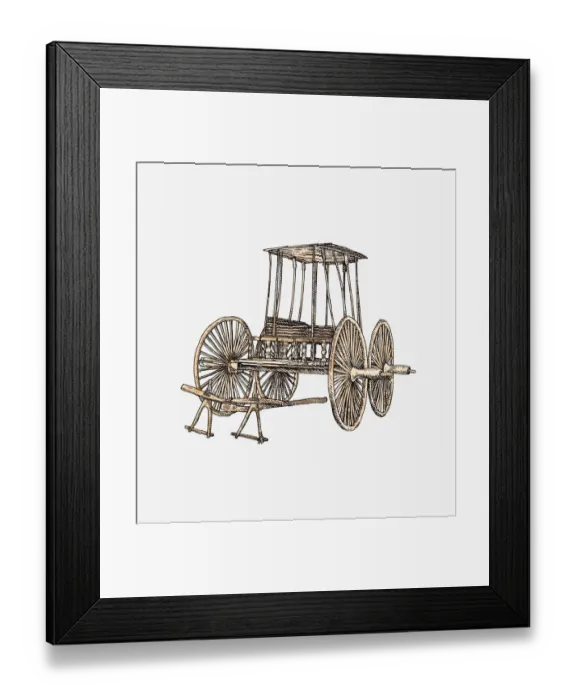 Framed Print : Wooden wagon from grave, Pazyryk, Siberia Framed Print : Wooden wagon from grave, Pazyryk, Siberia