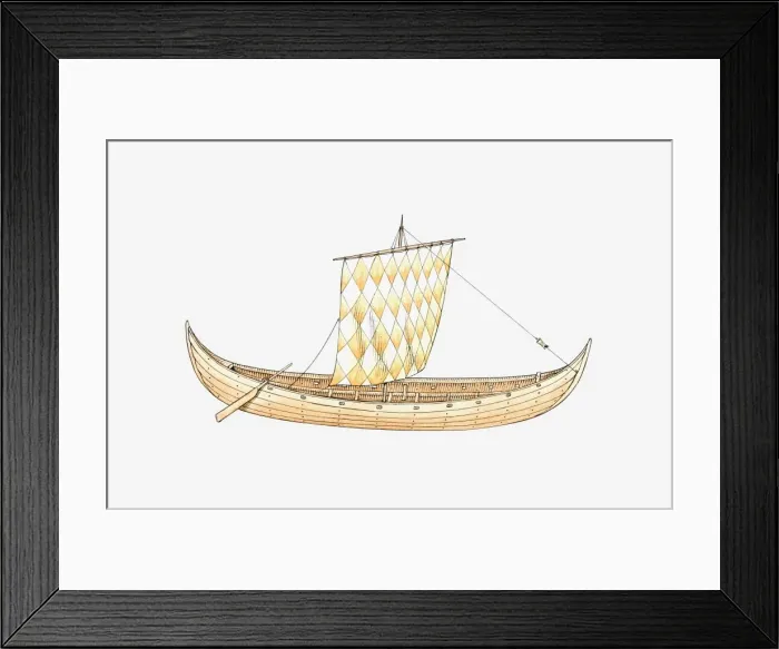 Framed Print : Illustration of a Viking merchant vessel Framed Print : Illustration of a Viking merchant vessel