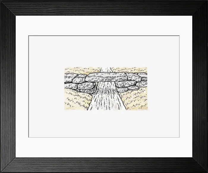 Framed Print : Illustration of Inca road crossing culvert using large flat stone Framed Print : Illustration of Inca road crossing culvert using large flat stone