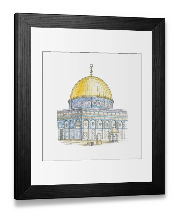 Framed Print : Illustration of Dome of the Rock, Jerusalem, Israel, built AD691 Framed Print : Illustration of Dome of the Rock, Jerusalem, Israel, built AD691