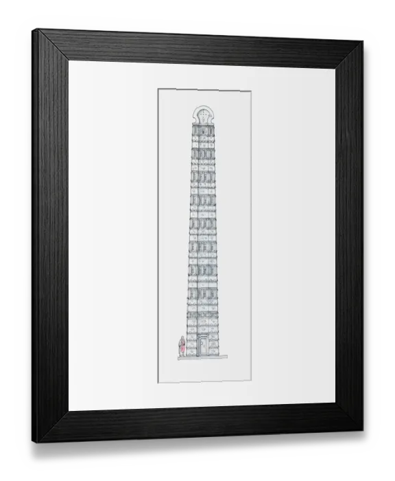 Framed Print : Illustration of granite stela, Axum, Ethiopia, AD600-700 Framed Print : Illustration of granite stela, Axum, Ethiopia, AD600-700