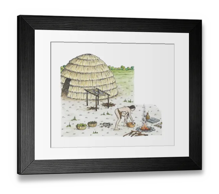 Framed Print : Illustration of Iddins village scene, Tennessee Framed Print : Illustration of Iddins village scene, Tennessee
