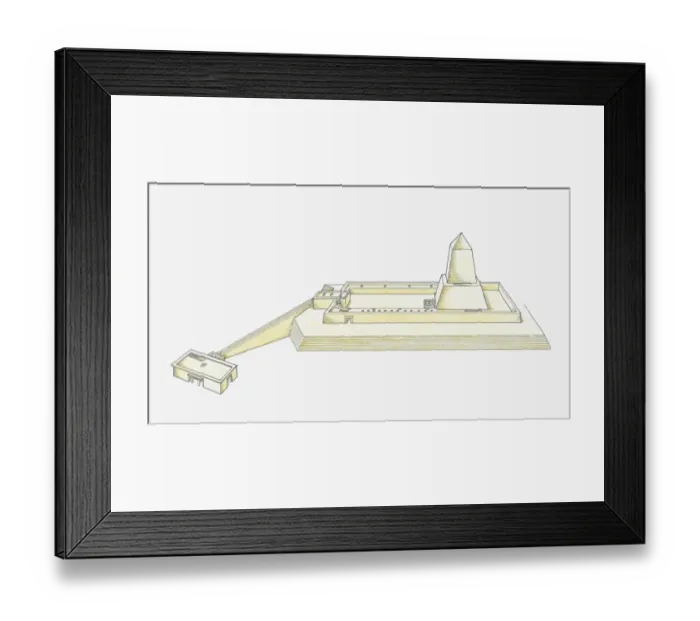 Framed Print : Illustration of Temple of Ra, Abu Ghurab, Eygpt, 2400 BC Framed Print : Illustration of Temple of Ra, Abu Ghurab, Eygpt, 2400 BC