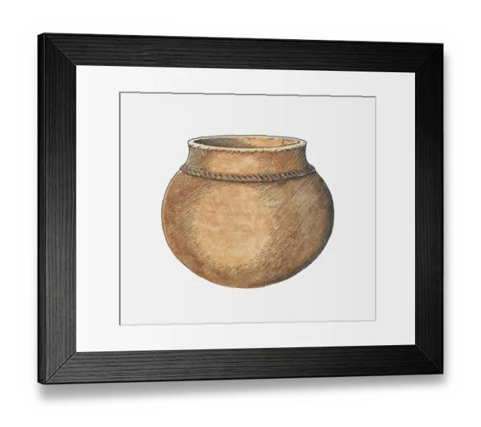 Framed Print : Illustration of African pottery