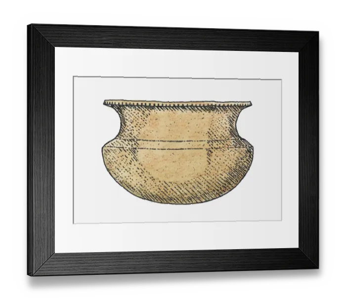Framed Print : Illustration of a Lapita pot, Polynesia Framed Print : Illustration of a Lapita pot, Polynesia