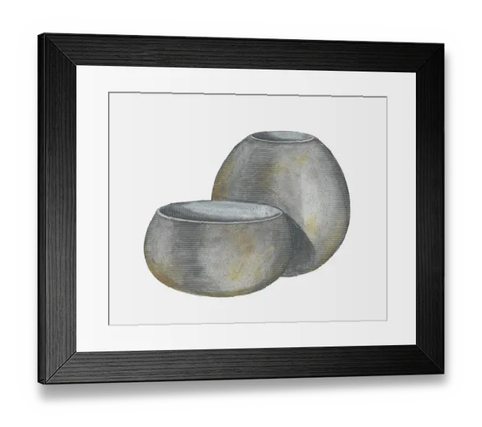 Framed Print : Illustration of examples of pottery Framed Print : Illustration of examples of pottery