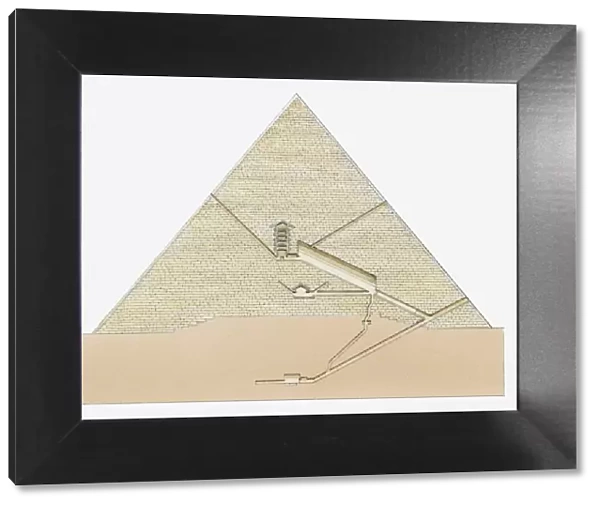 Cross section illustration of pyramid