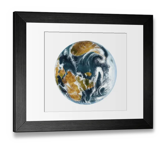 Framed Print : Planet Earth and clouds seen from space Framed Print : Planet Earth and clouds seen from space