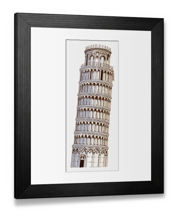 Framed Print : Illustration of Torre pendente di Pisa (Tower of Pisa) Framed Print : Illustration of Torre pendente di Pisa (Tower of Pisa)