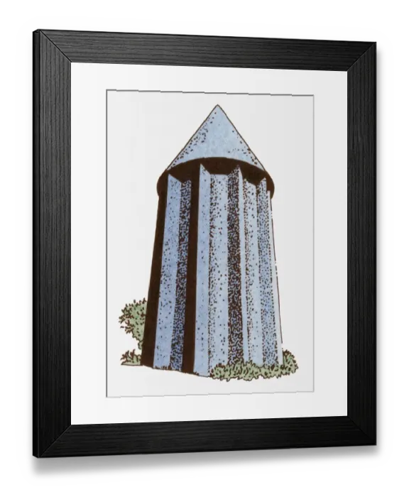 Framed Print : Illustration of Gunbad-i-Qabus, an Islamic tomb tower Framed Print : Illustration of Gunbad-i-Qabus, an Islamic tomb tower