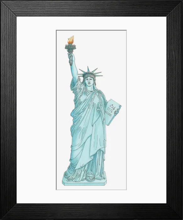 Framed Print : Illustration of Statue of Liberty Framed Print : Illustration of Statue of Liberty