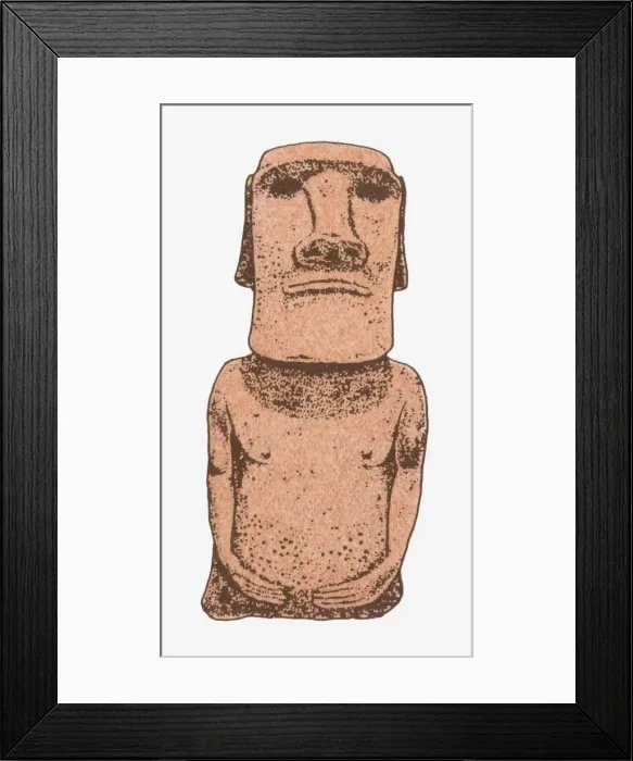 Framed Print : Illustration of Moai on Easter Island Framed Print : Illustration of Moai on Easter Island