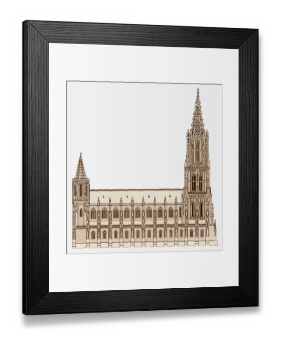 Framed Print : Illustration of Ulm Minster in Germany, which has the tallest spire in the world Framed Print : Illustration of Ulm Minster in Germany, which has the tallest spire in the world