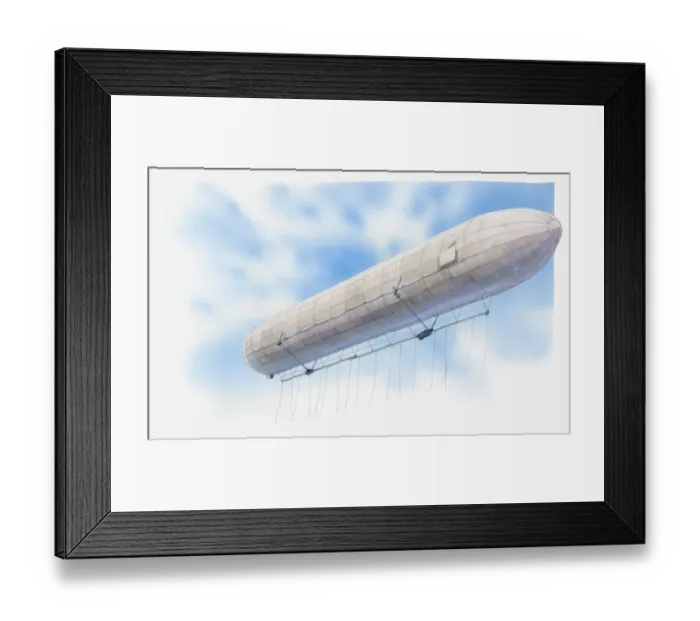 Framed Print : Illustration of Zeppelin airship Framed Print : Illustration of Zeppelin airship
