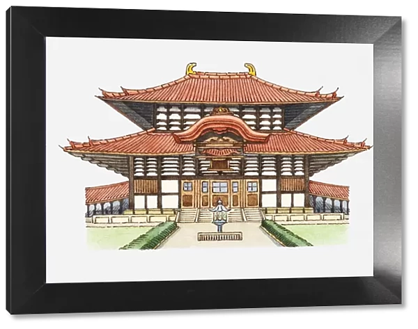 Illustration of a Japanese temple