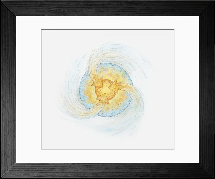 Framed Print : Illustration of solar system at its start, as a rotating disc of gas and dust Framed Print : Illustration of solar system at its start, as a rotating disc of gas and dust