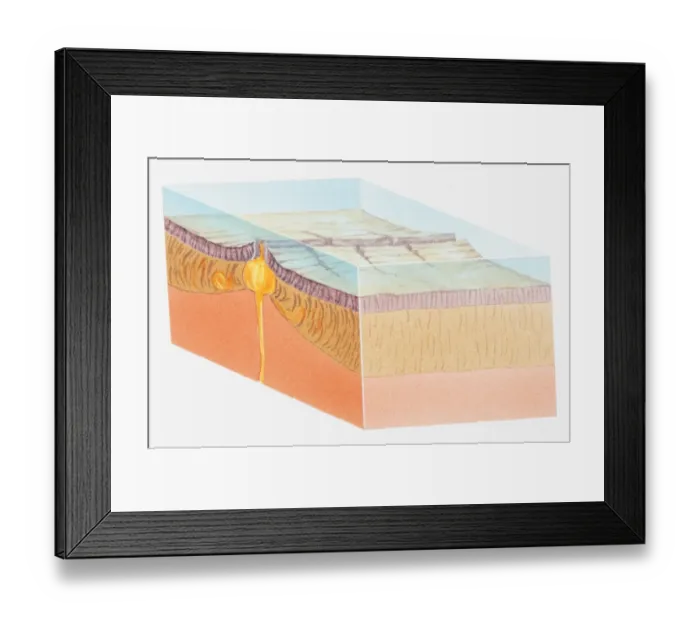 Framed Print : Illustration of oceanic crust Framed Print : Illustration of oceanic crust