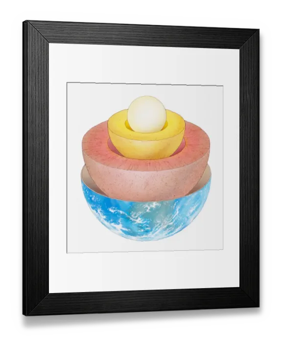 Framed Print : Illustration of the Earths layers Framed Print : Illustration of the Earths layers