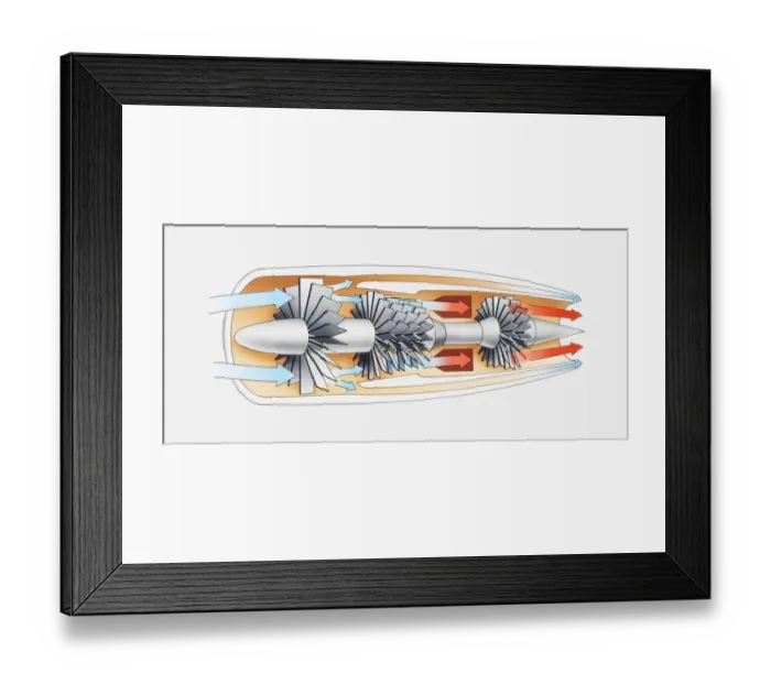 Framed Print : Illustration of a jet engine Framed Print : Illustration of a jet engine