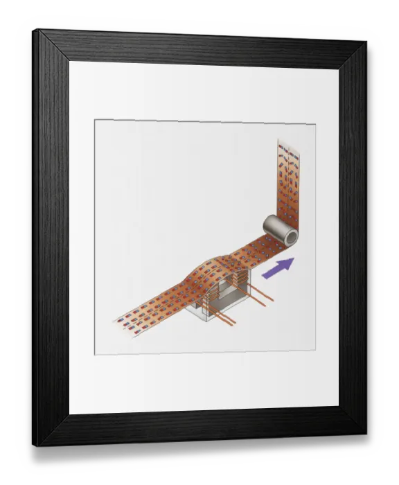 Framed Print : Illustration of sound recording on cassette tape