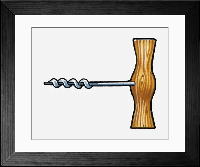 Framed Print : Illustration of corksrew Framed Print : Illustration of corksrew