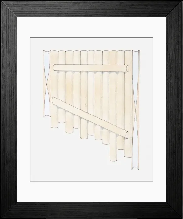 Framed Print : Illustration of a pan flute Framed Print : Illustration of a pan flute