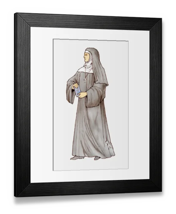 Framed Print : Illustration of a nun Framed Print : Illustration of a nun