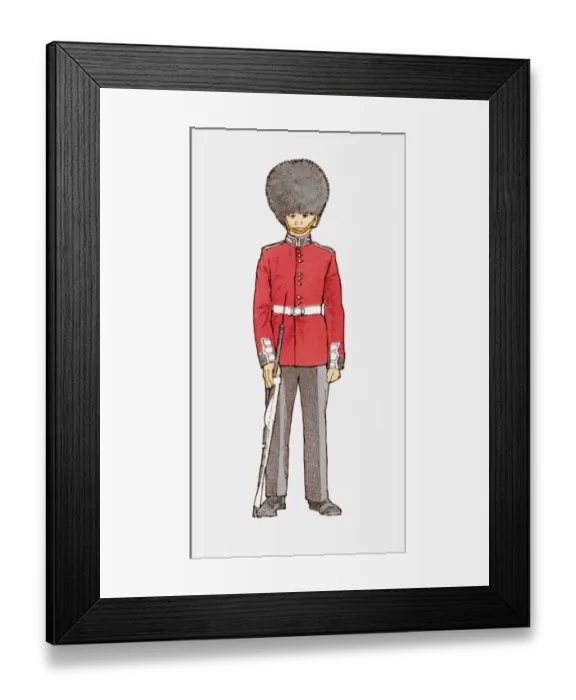Framed Print : Illustration of guard wearing bearskin hat Framed Print : Illustration of guard wearing bearskin hat