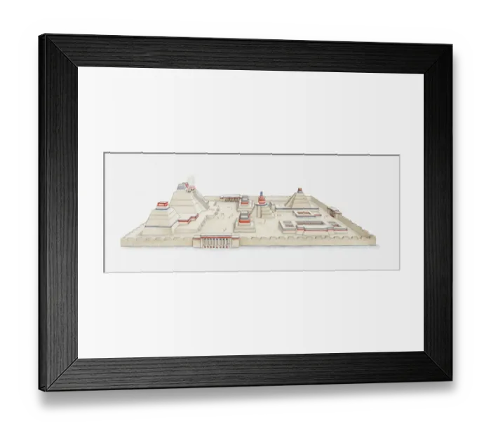 Framed Print : Illustration of Mayan temples